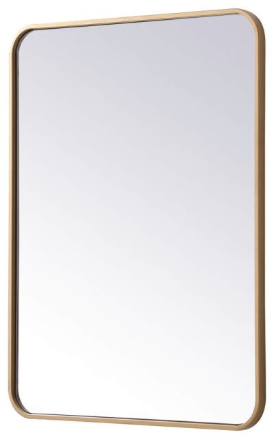 Ellis Soft Corner Metal Rectangular Mirror 24x32 Contemporary