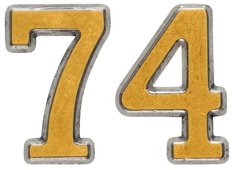 Premium Photo | Metal numeral 74 seventyfour isolated on white background
