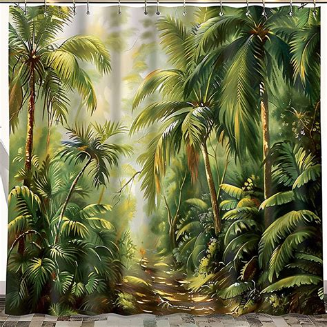 Transform your bathroom into a lush tropical paradise with this highly