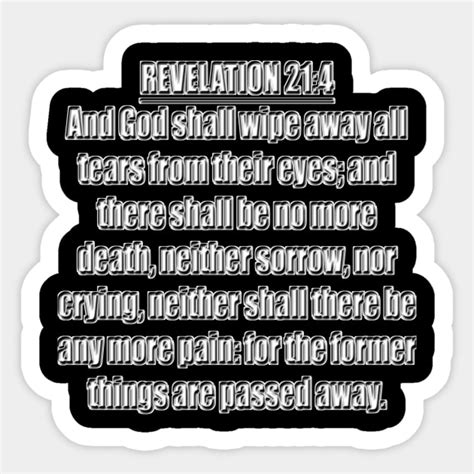 Revelation 214 Kjv Bible Verse Revelation 21 4 Sticker Teepublic