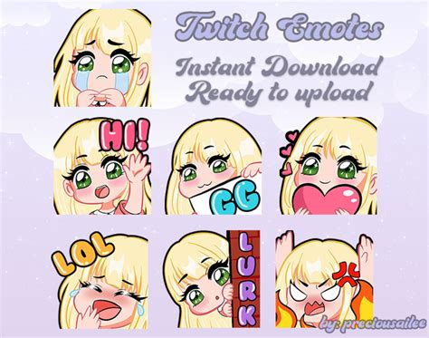 Blonde Hair Girl Twitch Emotes Etsy