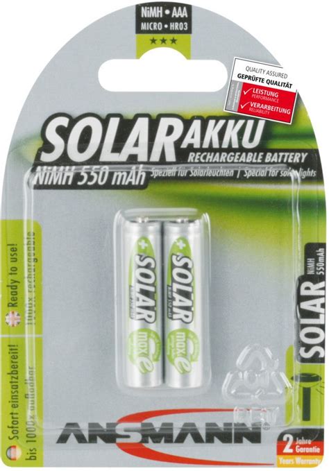 Ansmann Maxe Solar Aaa Ni Mh Akku 1 2v 550 Mah 2 St Ab 3 49