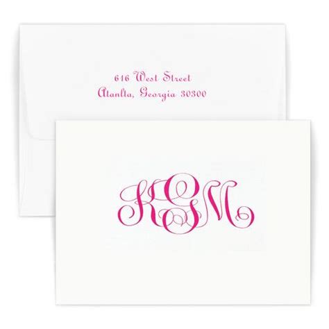 Large Monogram Folded Note Cards Notable Etsy Folded Note Card How