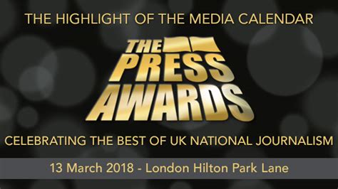 Shortlists Announced For National Press Awards For 2017 Society Of