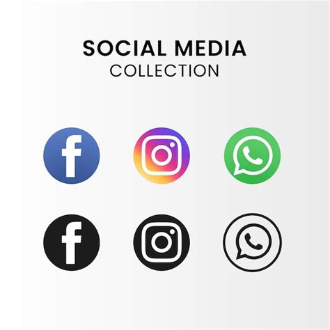 Premium Vector Popular Social Media Logo Collection