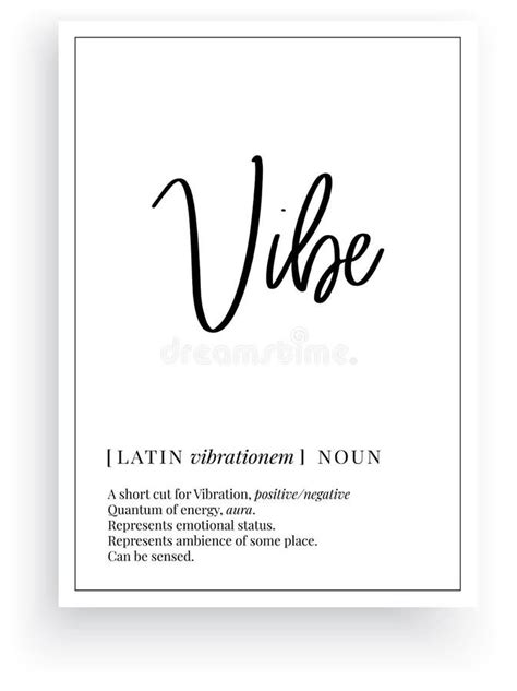 O'que Quer Dizer Vibe - Definição De Vibe Texto Minimalista Design Parede Arte Decals Vetor ...
