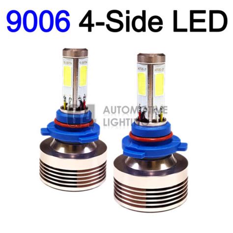 2x 4 Side Hb4 9006 Led Headlight Kit Bulbs 80w Super Bright 6000k Crystal White Ebay