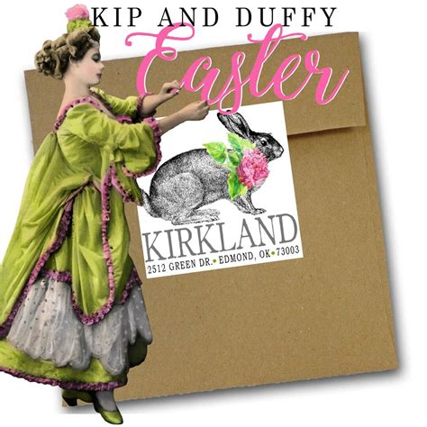 Whimsical Easter Address Labels Rabbit And Floral Easter Address