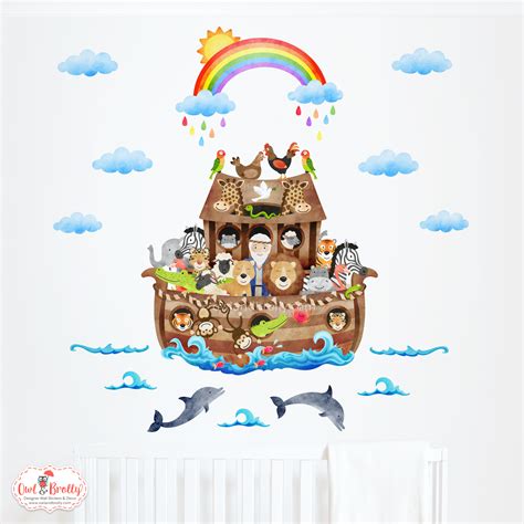 Noah’s Ark Wall Sticker Scene Owl And Brolly