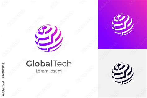 Abstract Globe Technology Logo Template Globe Sphere Vector Icon Logo