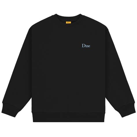 Dime Classic Small Logo Crewneck in Black | Boardertown