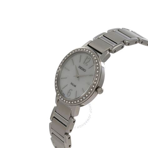 Seiko Solar Mother Of Pearl Dial Ladies Watch Sup467 4954628248350 Watches Stainless Steel