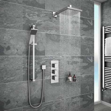 Milan Concealed Shower Valve With Slide Rail Kit And Wall Mounted Fixed