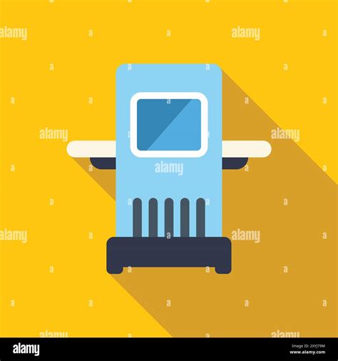 Blue Mri Scanner Standing On Yellow Background Representing Medical