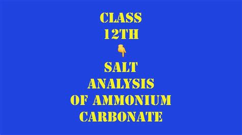 Class 12 Chemistry Record Salt Analysis Ammonium Carbonate 2023 24