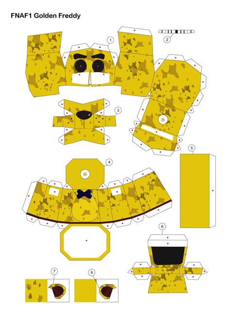 Freddy Fazbear Paper Craft Model Free Printable Papercraft Templates