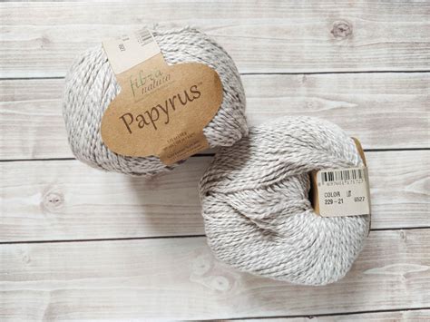 Пряжа Fibranatura Papyrus, цвет 229-21 светло серый, НАБОР 2 МОТКА, вес ...
