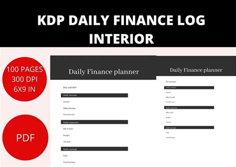 Creative Finance Journal Daily Log