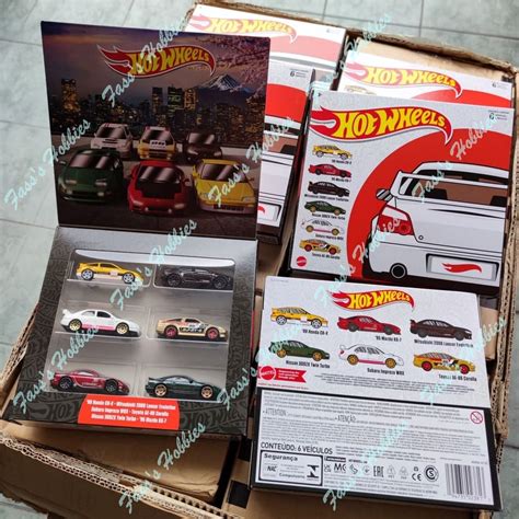 Hot Wheels Exclusive Pack Honda Crx Mazda Rx Mitsubishi Evo X Nissan Twin Turbo Subaru