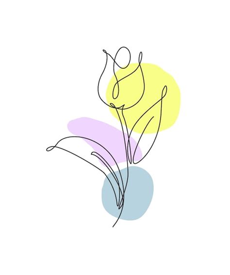 Un dibujo de una sola línea belleza fresca flor de tulipán vector