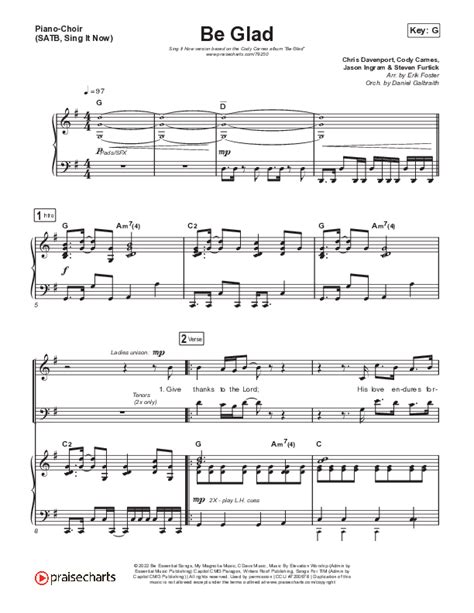 Be Glad Sing It Now Satb Sing It Now Sheet Music Pdf Cody Carnes