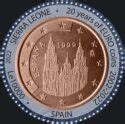 Stamp 5 Euro Cent Spain Sierra Leone 20 Years Since The Adoption Of