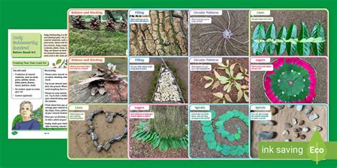 Andy Goldsworthy Inspired Nature Art Photo Pack Twinkl