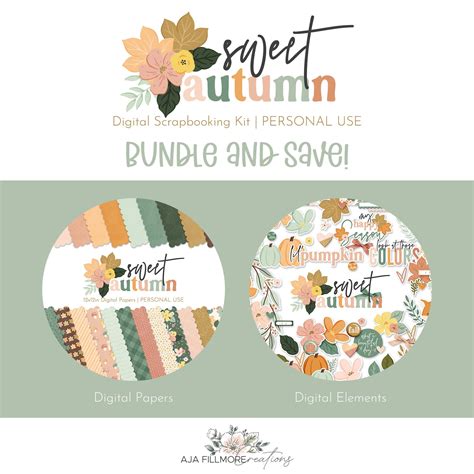 Sweet Autumn Digital Scrapbooking Kit Fall Scrapbook Kit Etsy