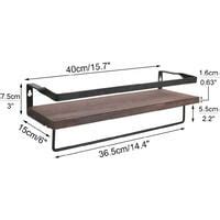 2 Large Rustic Floating Wall Shelf Bathroom Utility Decorative Rack