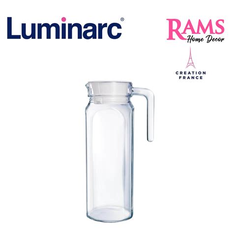 Luminarc 1000ML Glass Jug With Lid Fridge Jug Glass Pitcher Glass