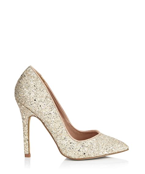 Discount Leila Nude Glitter Pointed Heels SECRETSALES