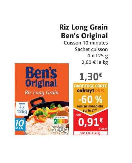 Promo Riz Long Grain Ben S Original Chez Colruyt ICatalogue Fr