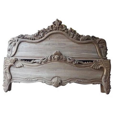 Brown Oak Wood Carving Bed Headboard Bed Size Double At Rs In