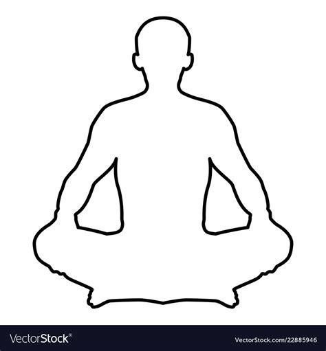 Man In Pose Lotus Yoga Pose Meditation Position Vector Image