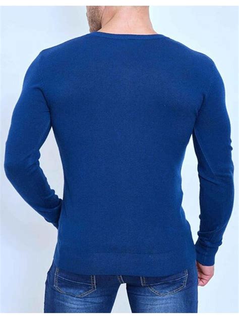 Pull Manches Longues Col V Kebello Bleu Kiabi 29 00