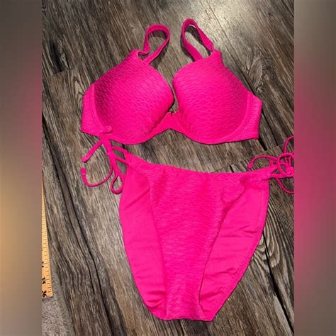 Victoria S Secret Swim Euc Victorias Secret Bikini Set D Large Cheeky Hot Pink Poshmark