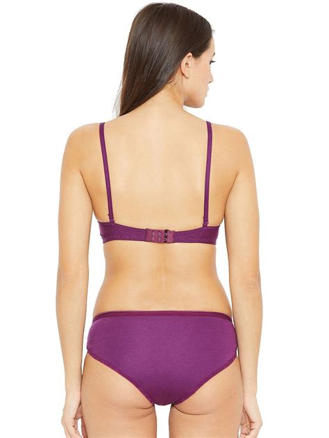 Women S Padded Wirefree Push Up T Shirt Bra Hipster Panty Lingerie Set Multi At Rs Set