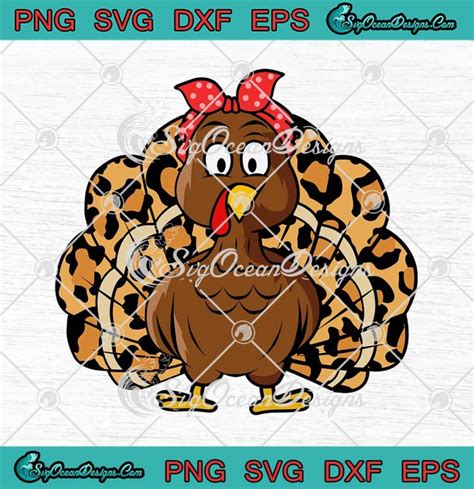 Mama Turkey Leopard Headband Thanksgiving Svg Mama Thankful T Svg