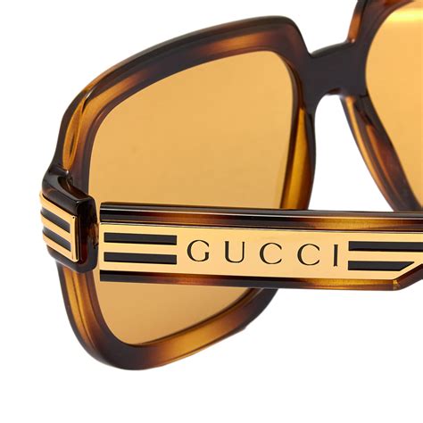 Gucci Eyewear Injection Sunglasses Havana And Brown End Us