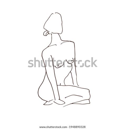 Line Hand Drawn Sketch Beautiful Naked Stock Illustration 1948890328 Shutterstock