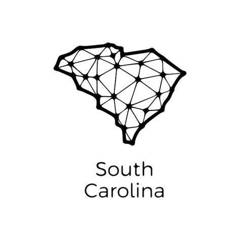 Premium Vector South Carolina State Map Polygonal Illustration Made