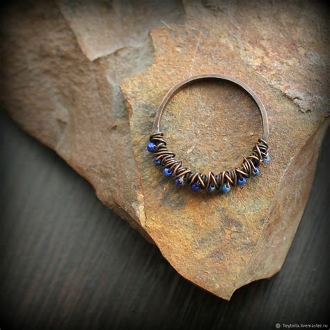 Тонкое медное кольцо с лазуритом "Найберре" в интернет-магазине Ярмарка ...