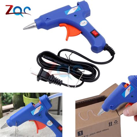20W Mini Electric Heating Hot Melt Glue Gun High Temp Heater Melt Repair Tool Heat Gun Blue Mini