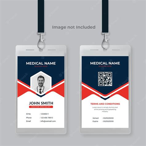 Premium PSD | Creative shape design medical id card template