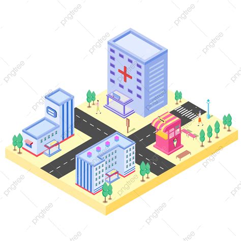 2 5d Building Vector Hd Png Images 2 5d Yellow City House Building