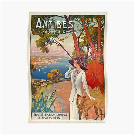 Antibes Cote D Azur Vintage Travel Poster Premium Matte Vertical Poster