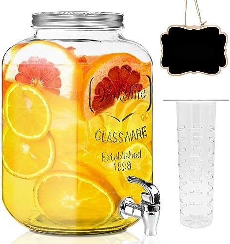 Finedine Drink Dispenser Gallon Beverage Dispenser Fridge Glass Water