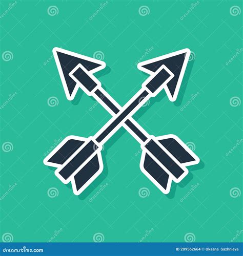 Icono De Flechas Cruzadas Azul Aislado En Fondo Verde Vector