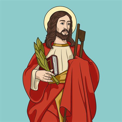 Saint James The Less Apostle Colored Vector Illustration