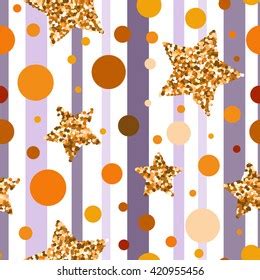 Seamless Pattern Gold Glitter Textured Stars Stock Vector Royalty Free